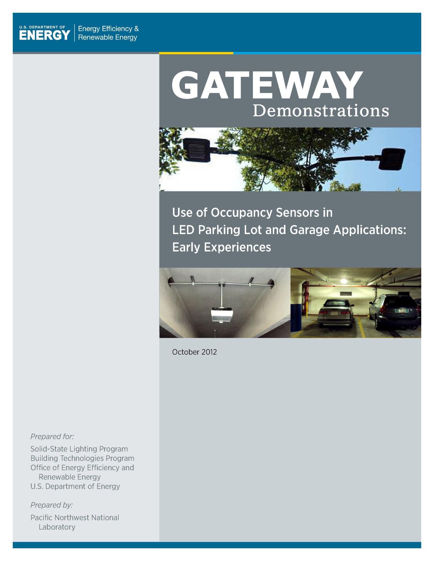 Use of Occupancy Sensors in LED Parking Lot and Garage Applications