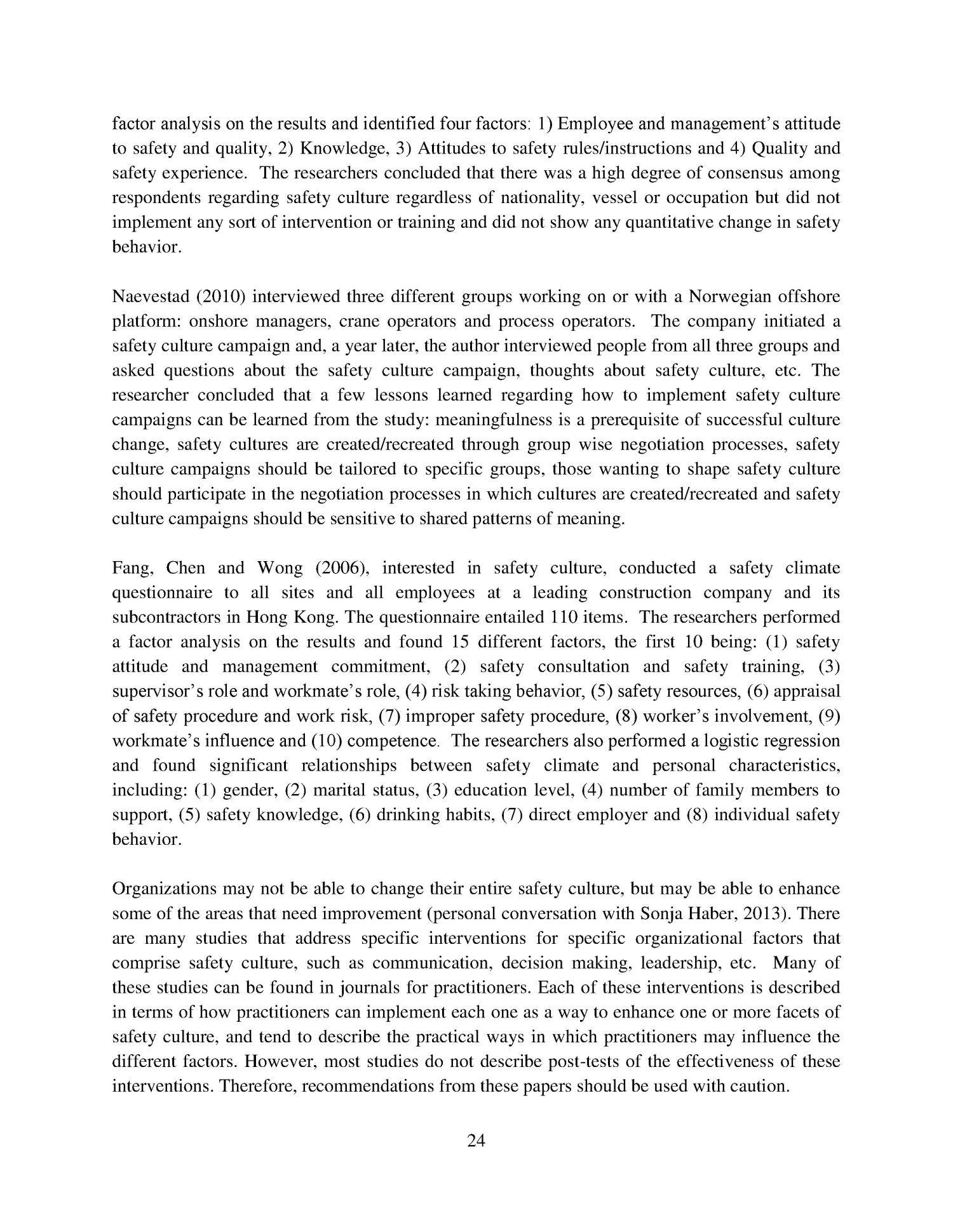 A literature review of safety culture. Page 24 of 47 UNT Digital Library