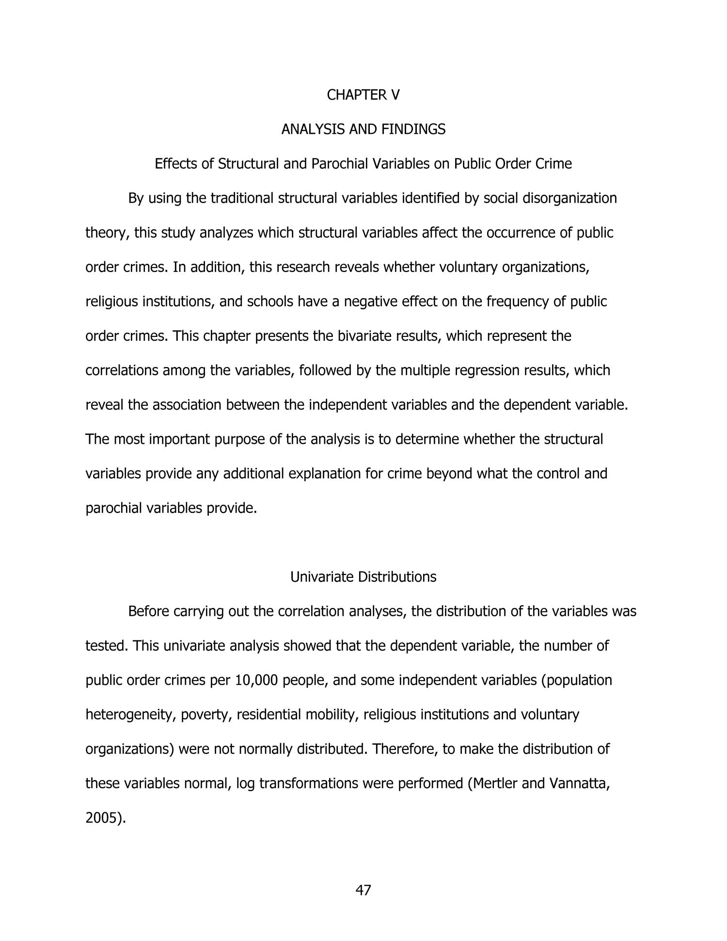 Testing the Impacts of Social and Parochial Control on