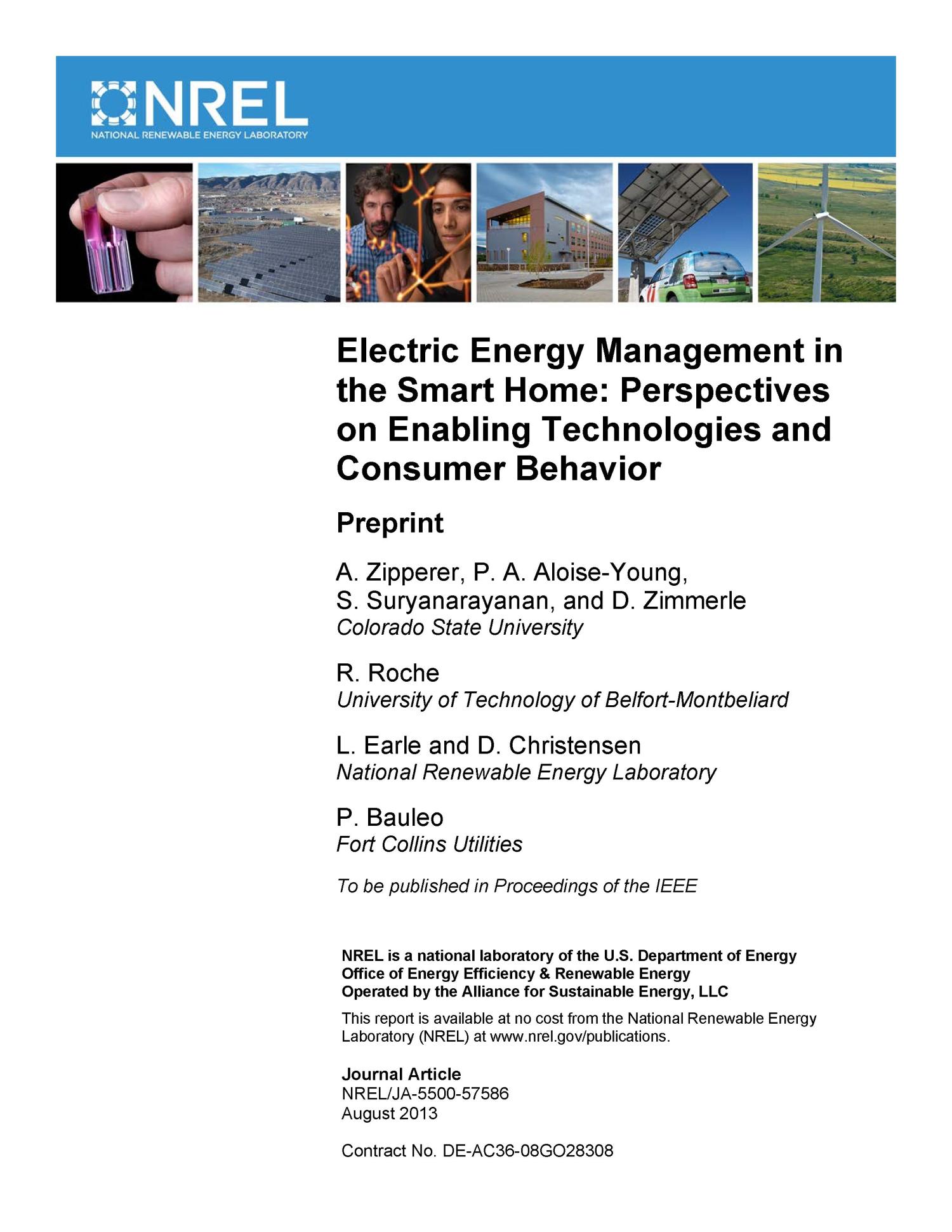 Electric Energy Management in the Smart Home Perspectives on Enabling