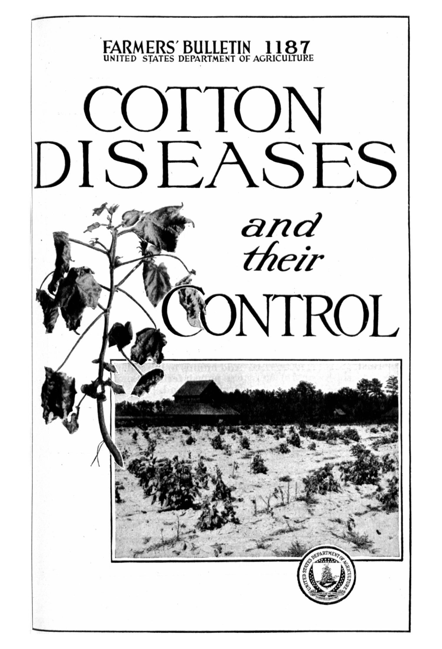 Cotton Diseases and Their Control UNT Digital Library