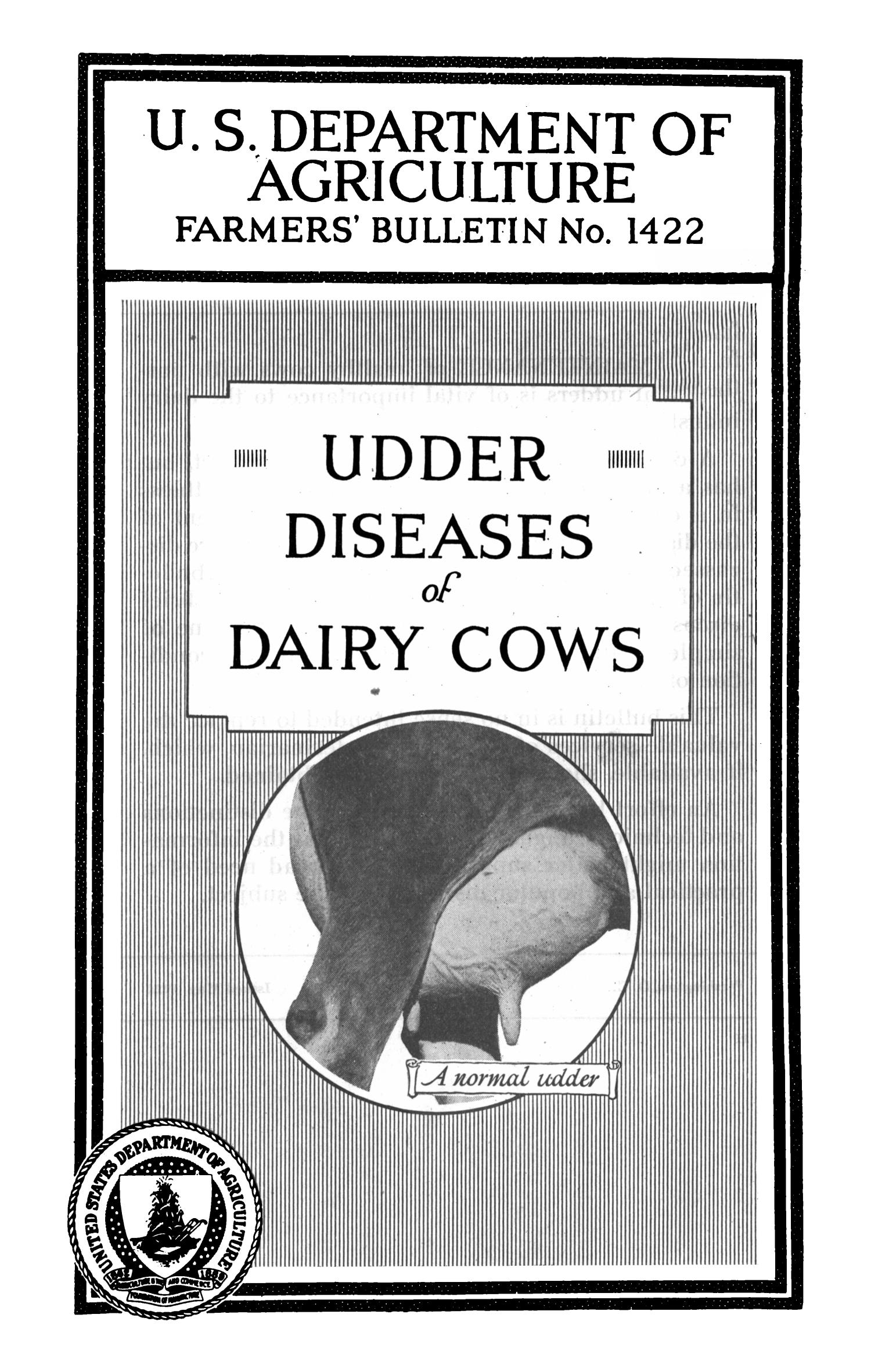 Udder Diseases of Dairy Cows UNT Digital Library