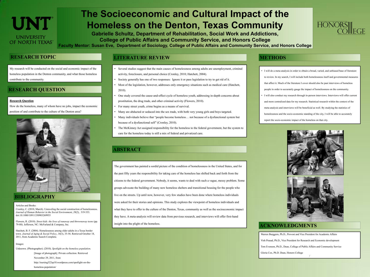 The Socioeconomic and Cultural Impact of the Homeless on the Denton