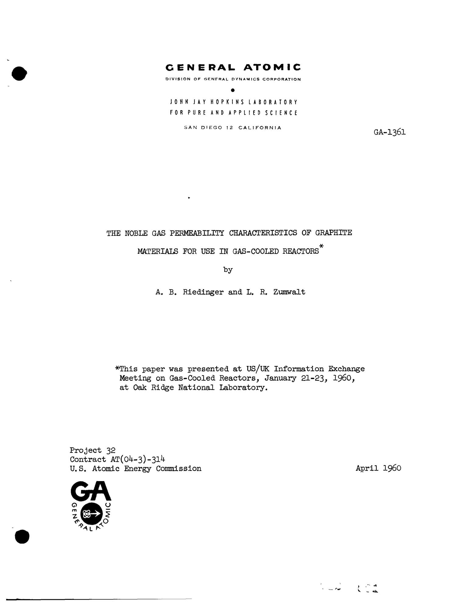 The Noble Gas Permeability Characteristics of Graphite Materials for