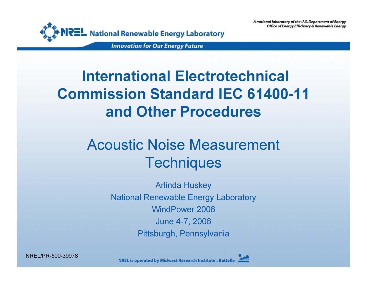 International Electrotechnical Commission Standard IEC 6140011 and