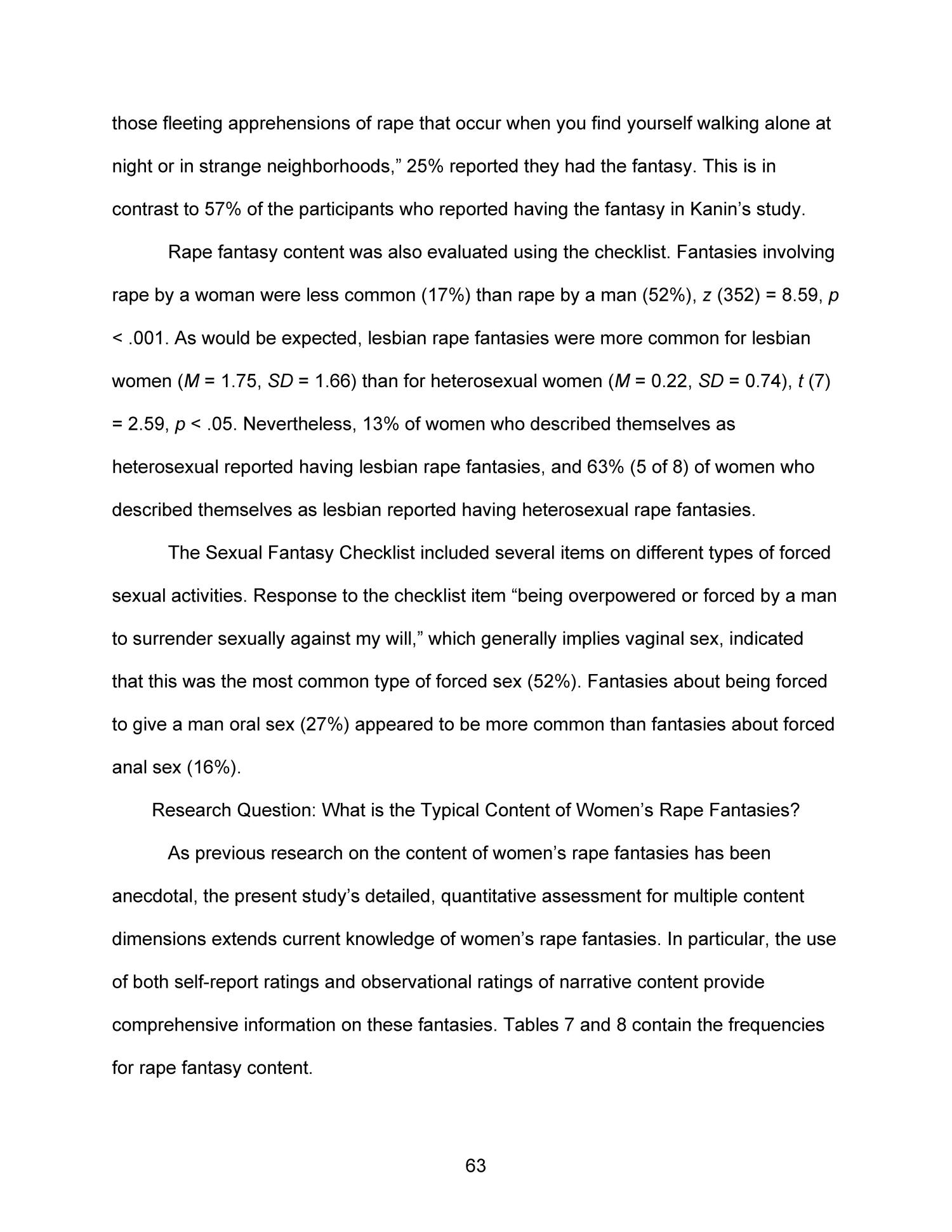 Women's erotic rape fantasies. - Page 63 - UNT Digital Library