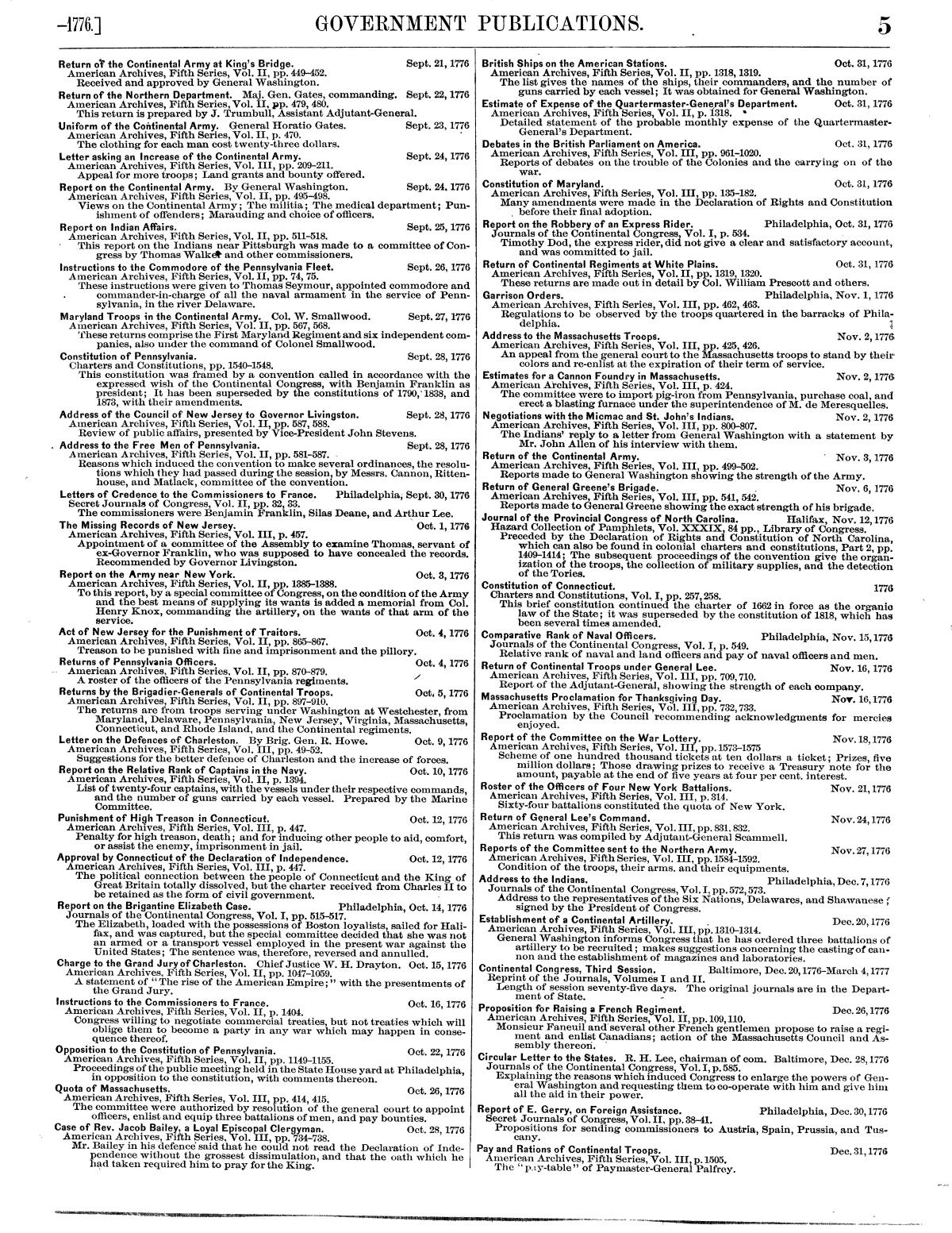 A Descriptive Catalogue of The Government Publications of the United