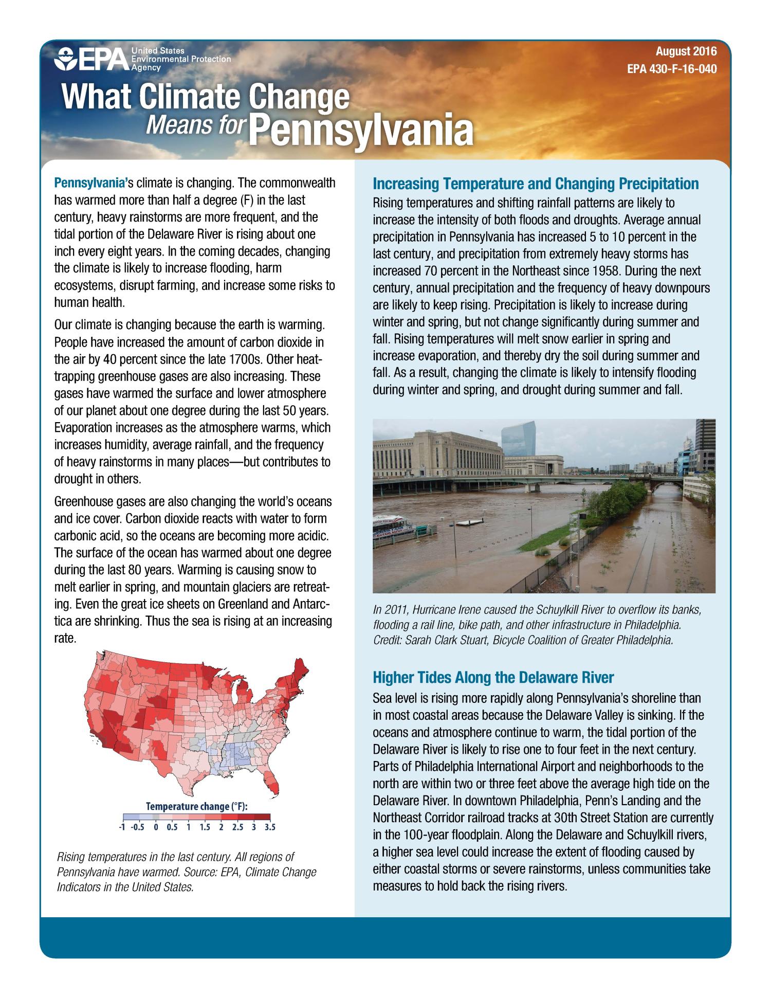 What Climate Change Means for Pennsylvania Page 1 of 2 UNT Digital