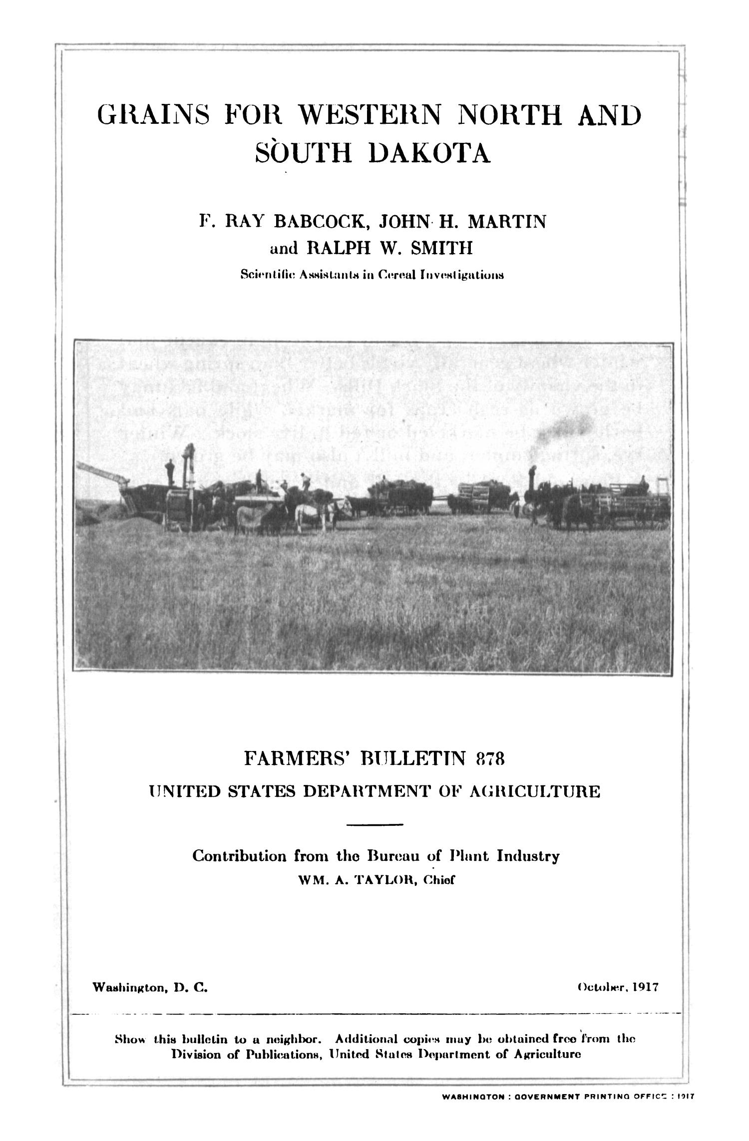 Grains for Western North and South Dakota UNT Digital Library