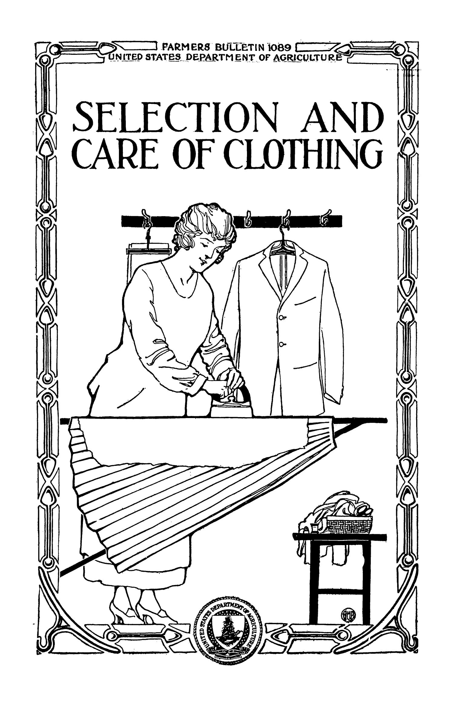 Selection and Care of Clothing Page Front Cover UNT Digital Library