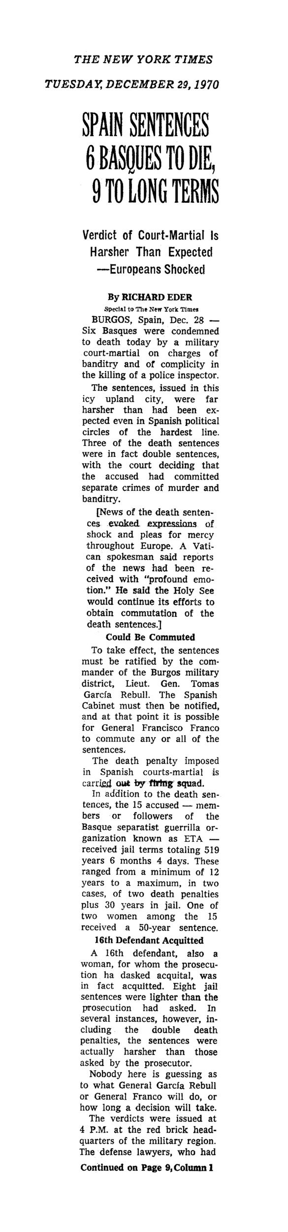 Spain sentences 6 basques to die, 9 to long terms Archivo Linz de la