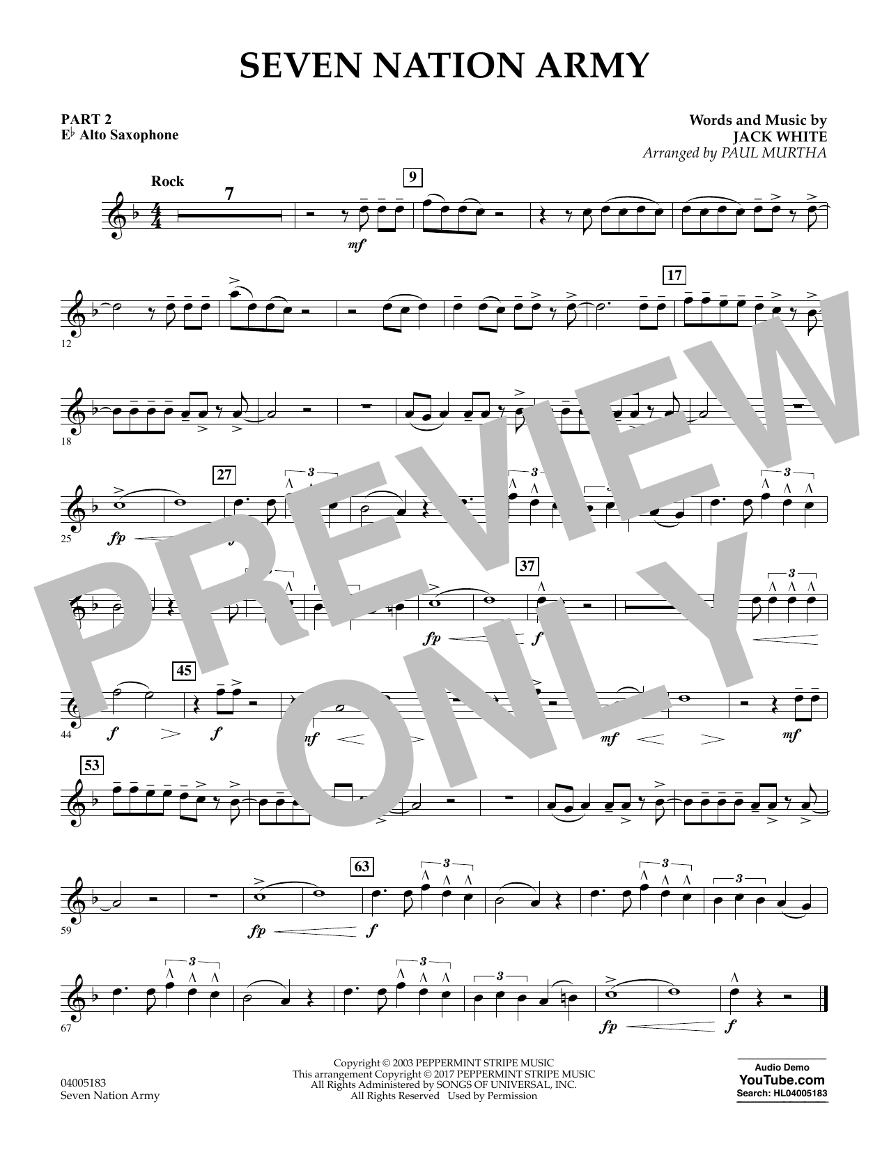 Seven Nation Army Sheet Music The White Stripes Easy Guitar, 52 OFF