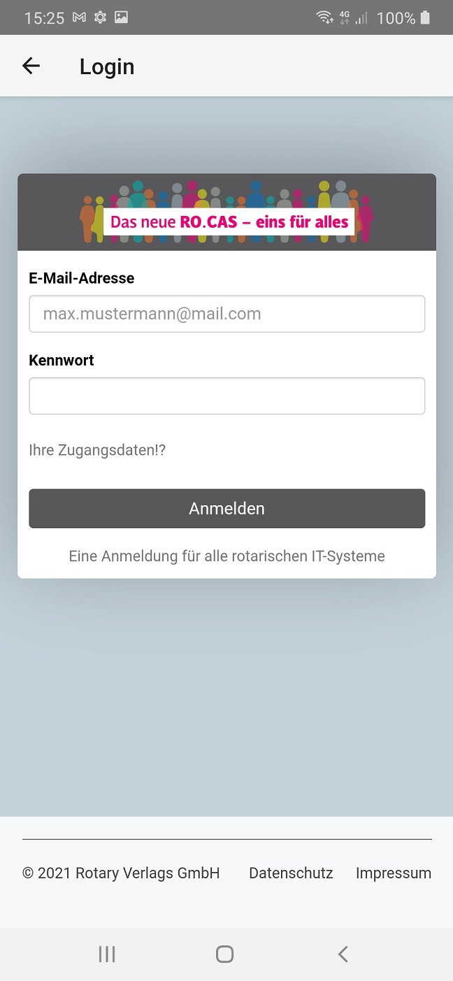 RO.APP Einloggen