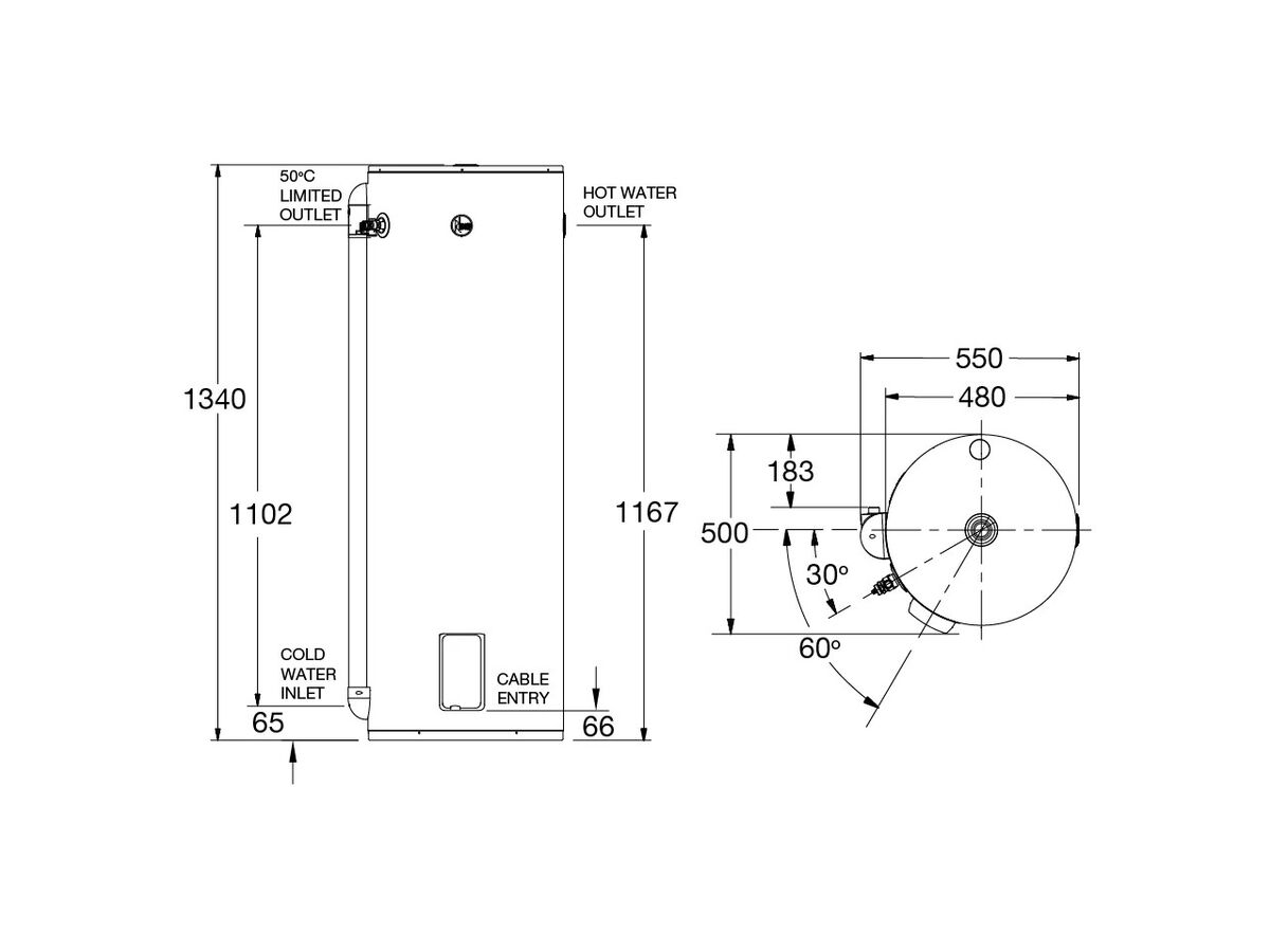 Rheem DualTemp 125L 1.8KW Single Element Electric Hot Water System from Reece