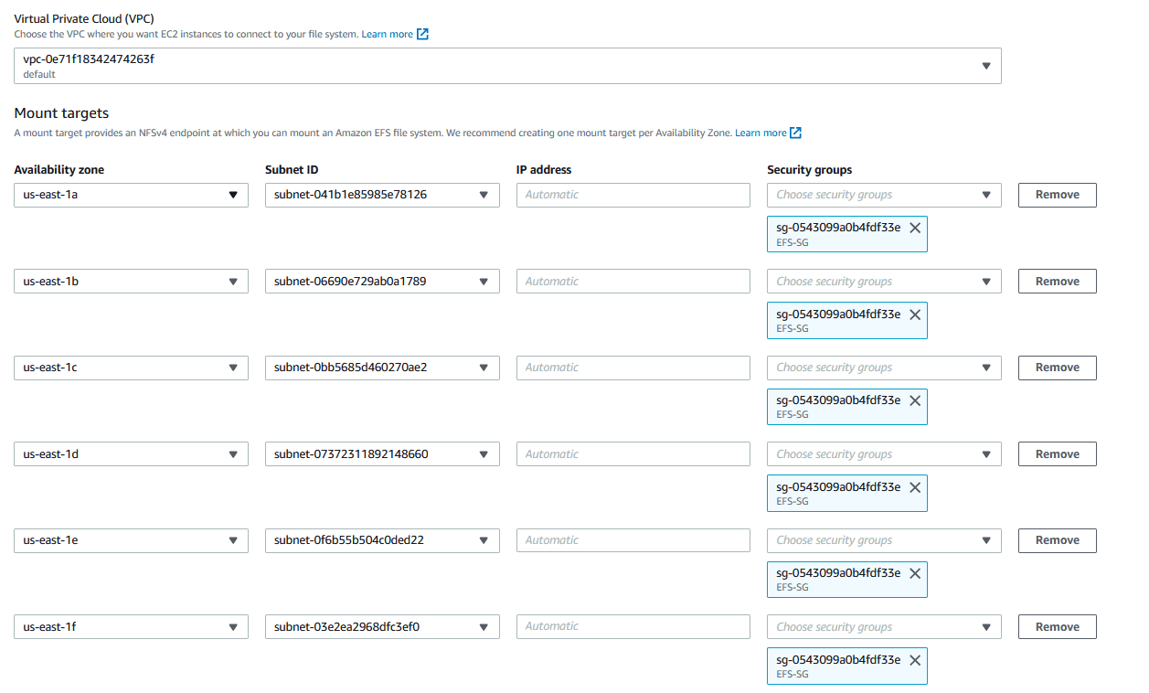 Mounting EFS on EC2 instance