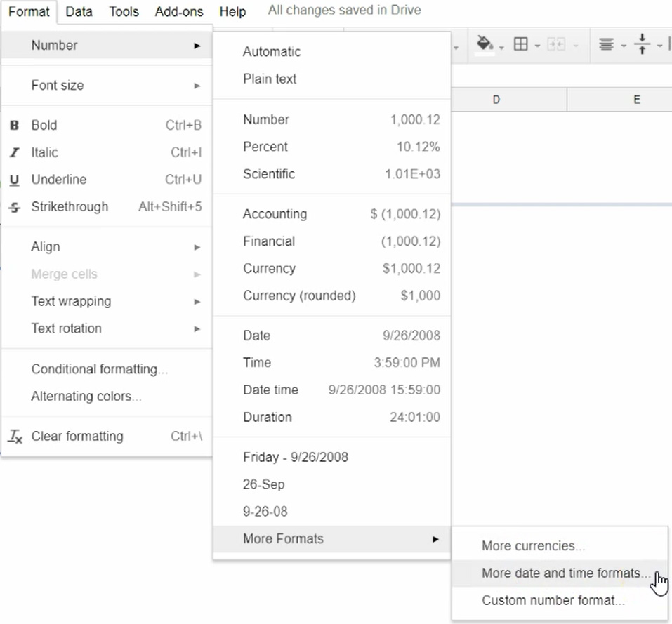 Google Sheets Custom Date Format Digital Egghead