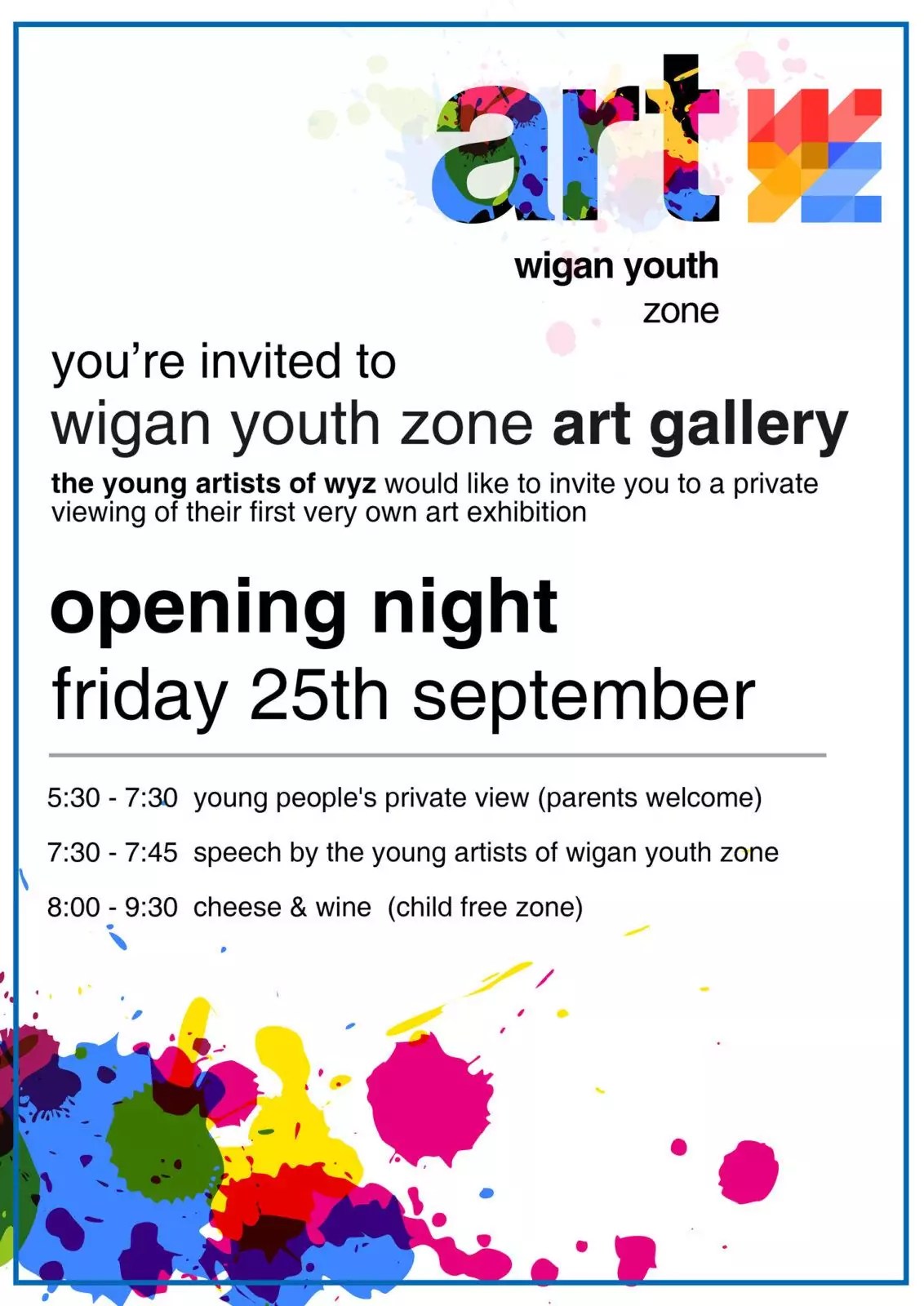 Wigan Youth Zone Art Department Branding Digital Finch