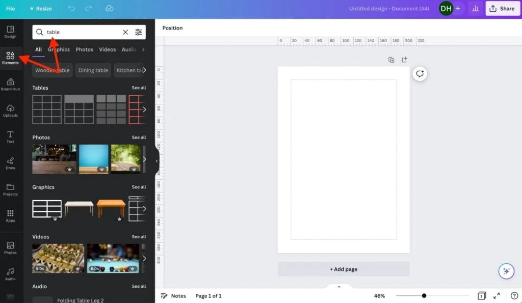 How to Add a Table in Canva Digital Hygge