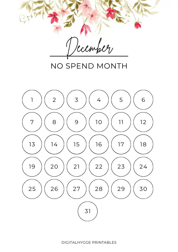 44 No-Spend Month Printables | DigitalHygge Printable