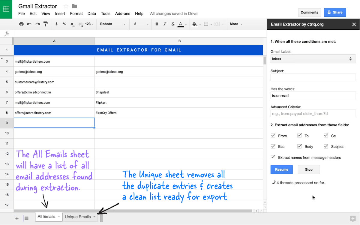 Gmail Address Extractor Extract Email Address from Gmail