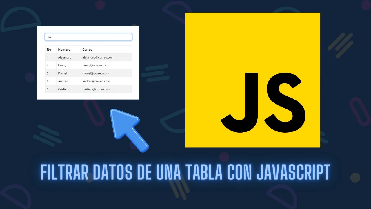 Cómo filtrar datos de una tabla con JavaScript 2022 Digital Nest