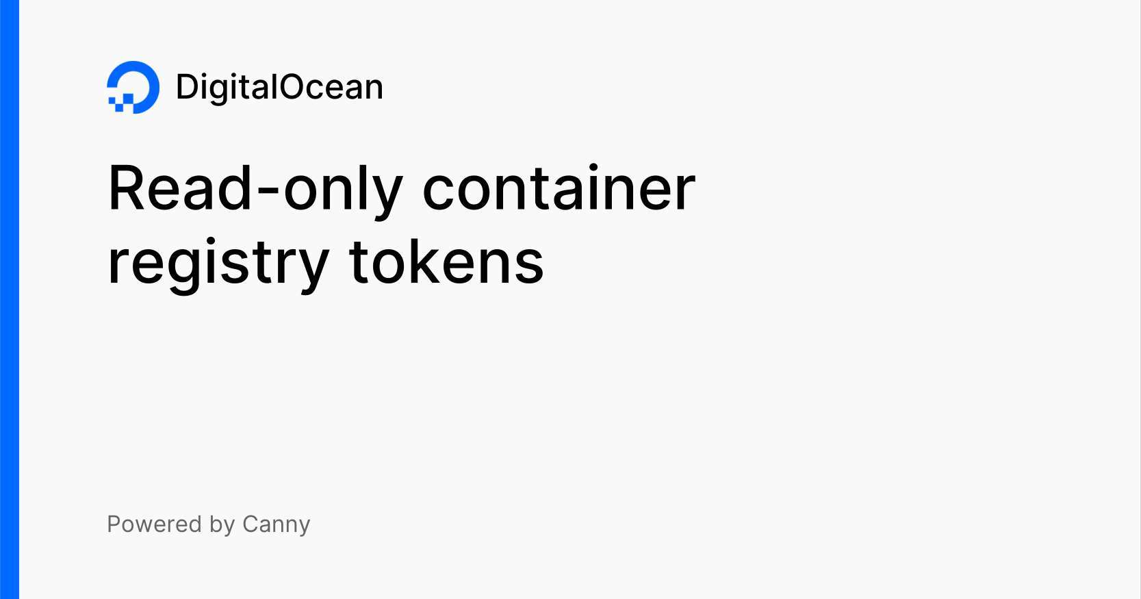 Readonly container registry tokens Voters DigitalOcean