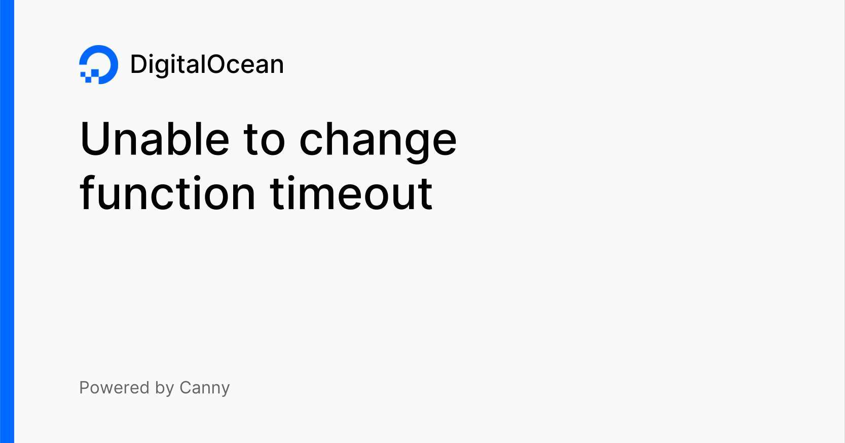 Unable to change function timeout Voters DigitalOcean