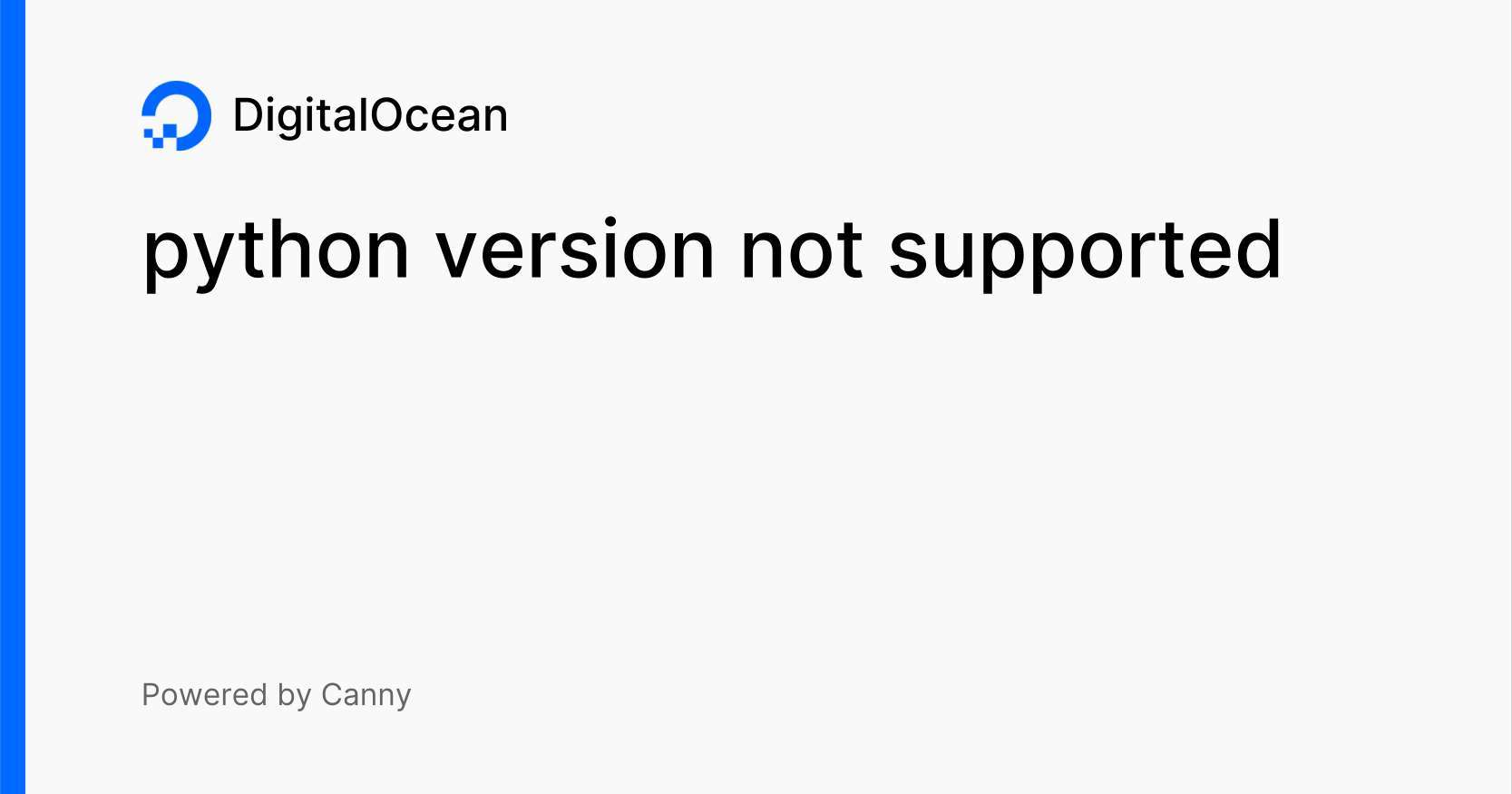 python version not supported Voters DigitalOcean
