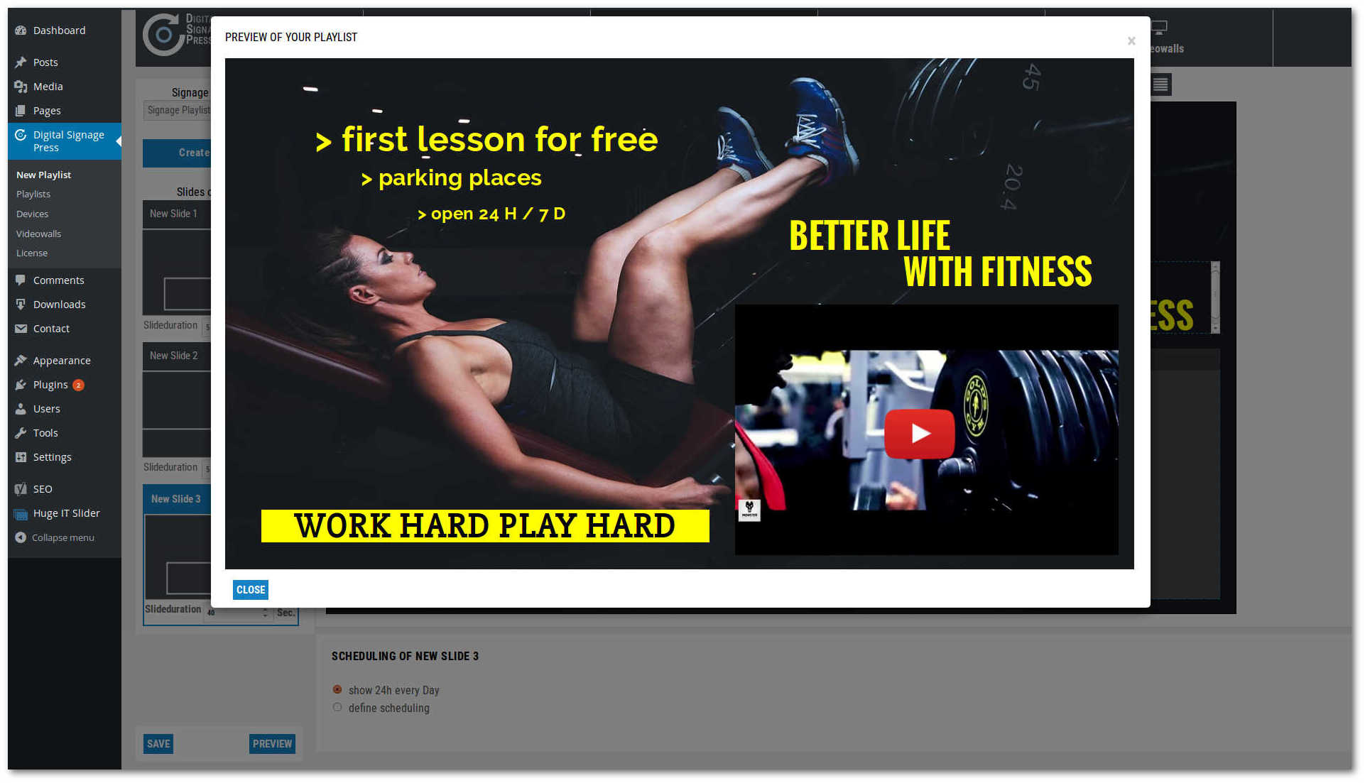 Digital Signage WordPress Plugin
