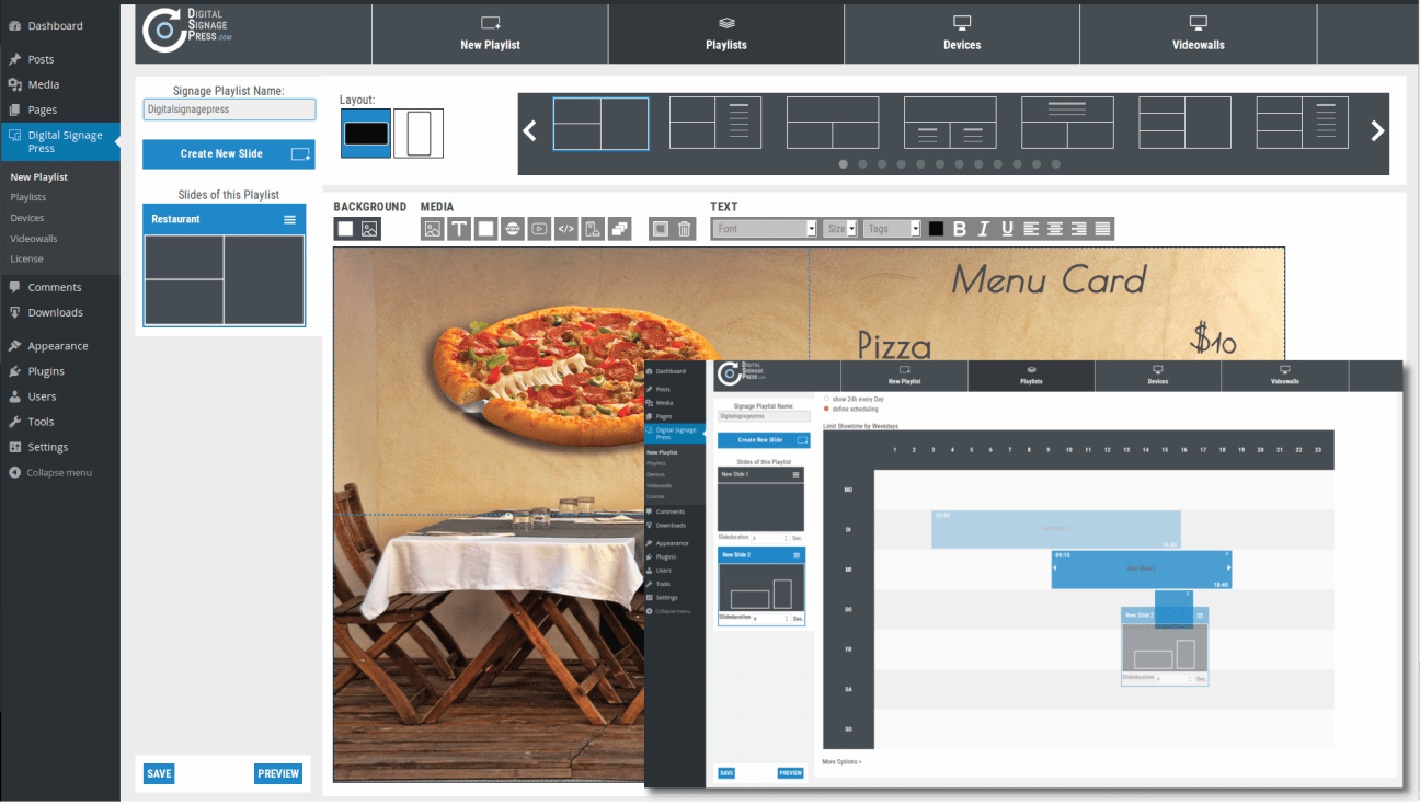 Worlds first professional digital signage plugin for wordpress