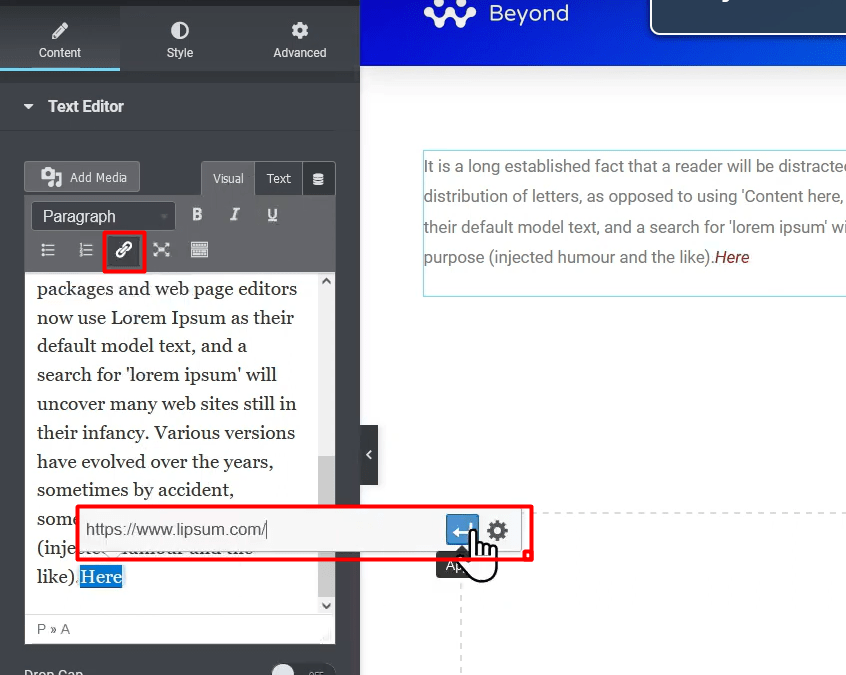 How To Add Links To Text/Words And Elements In Elementor Digital Suncity