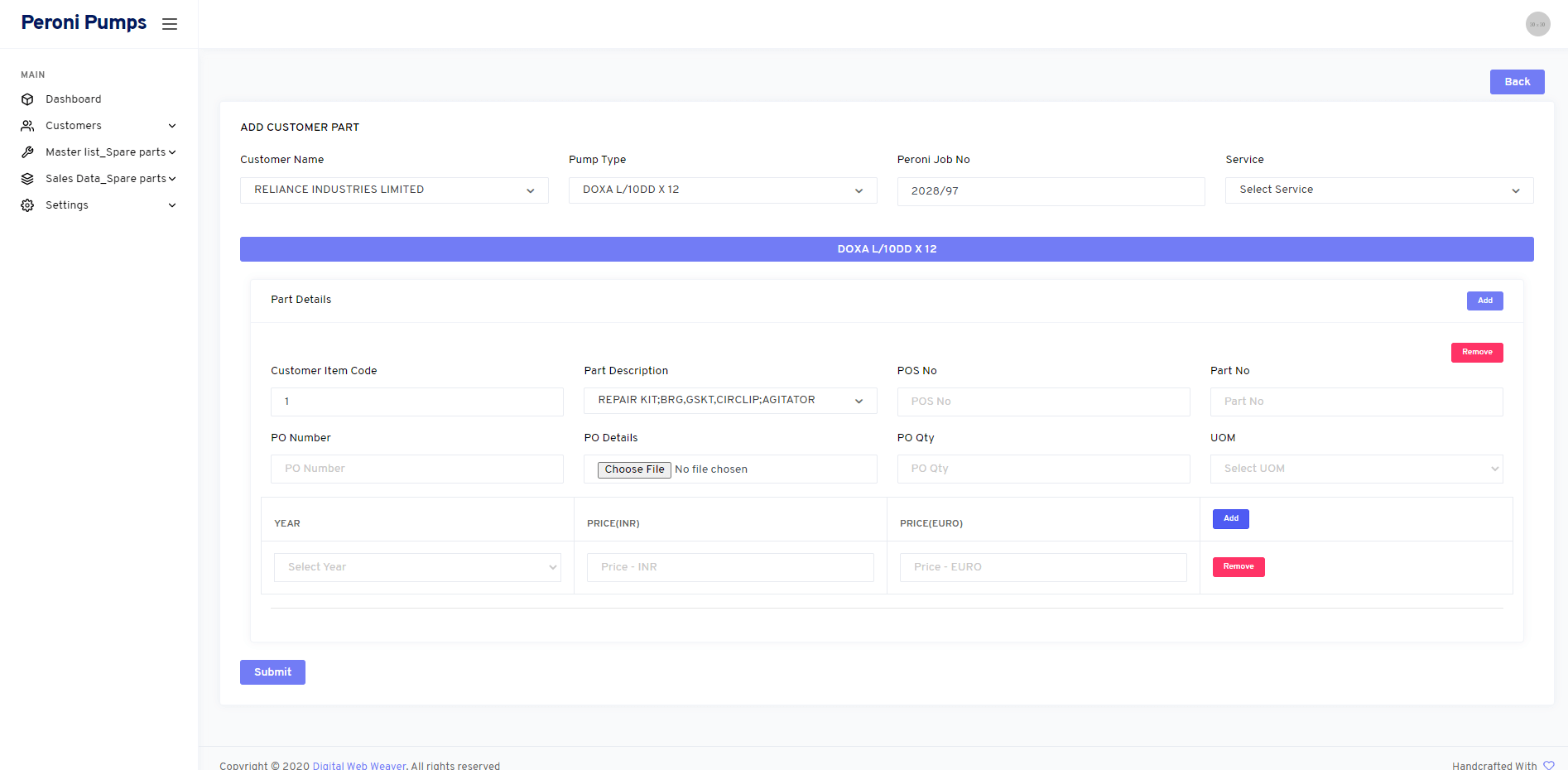 Peroni Pumps India Digital  Weaver