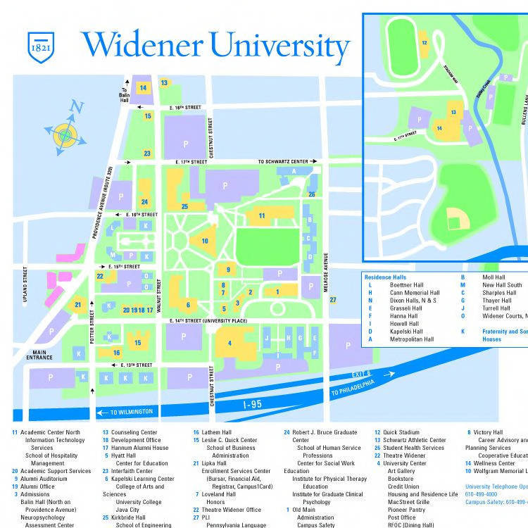 Widener University Campus Map 010. Map 2008 - Buildings - Wolfgram Memorial Library Digital Collections