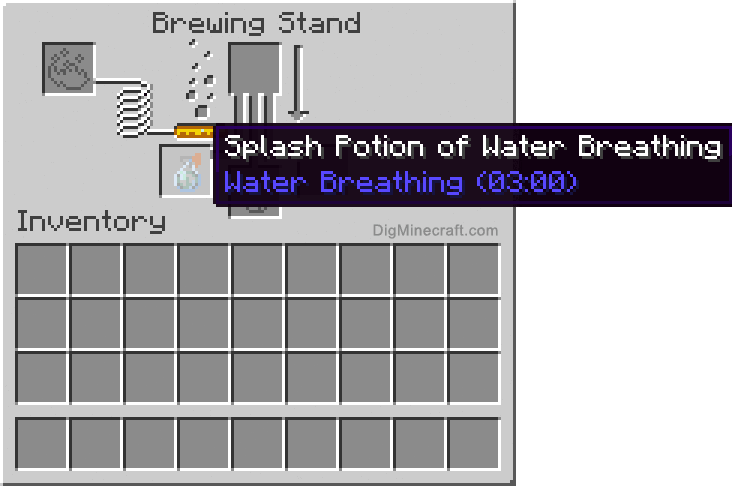 How to make a Splash Potion of Water Breathing (300/215) in Minecraft
