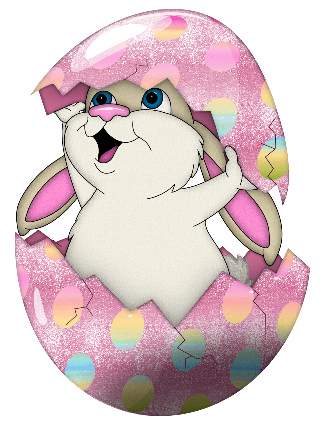 tube paques lapin blanc dans une coquille d oeuf rose