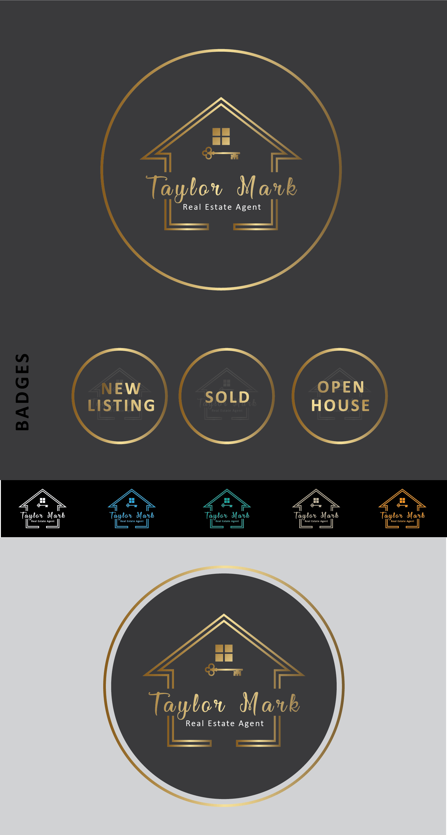 Real Estate Agent Logo with House Sign Realtor Logo Design