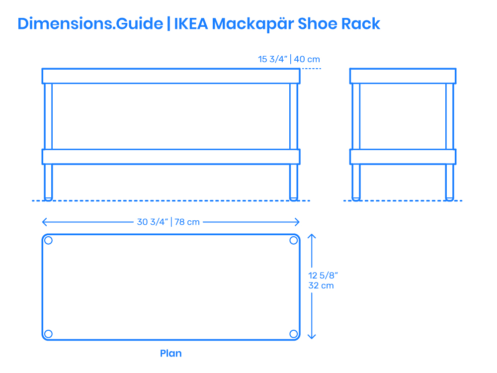 Shoe Racks Shoe Storage Dimensions & Drawings