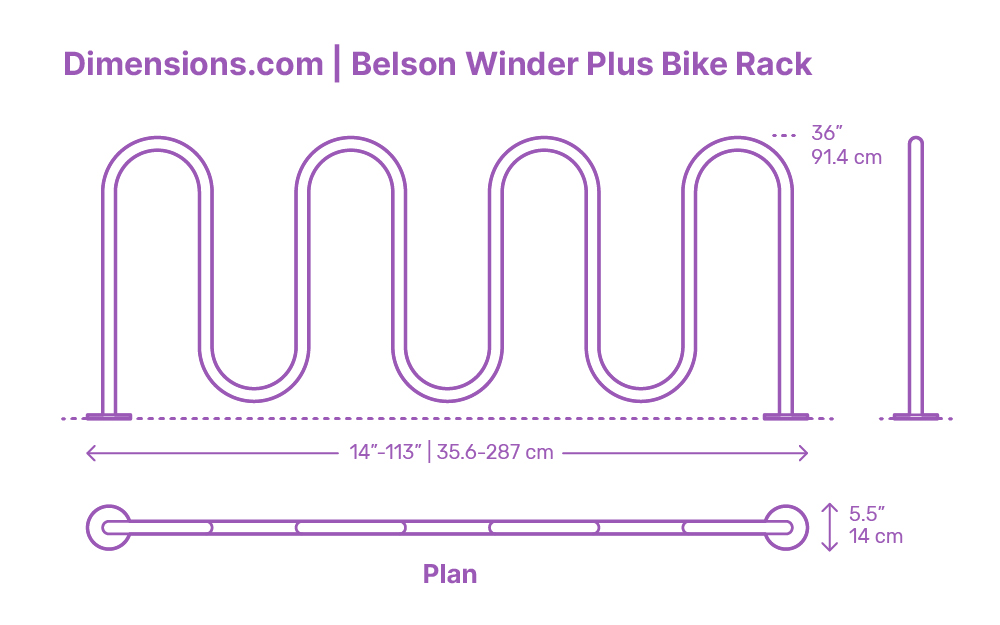 Belson Challenger Plus Bike Rack Dimensions & Drawings