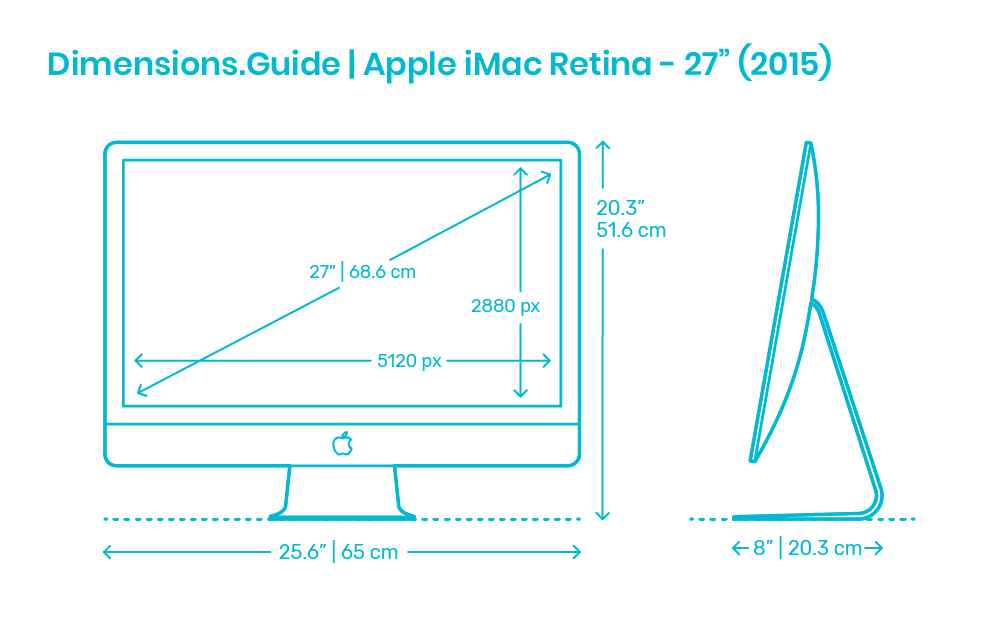 Apple iMac 24” (2021) Dimensions & Drawings