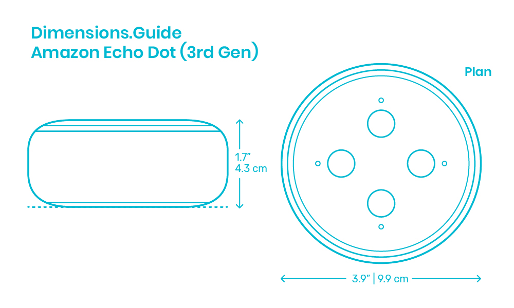 Amazon Echo Dot (3rd Gen) Dimensions & Drawings Dimensions.Guide