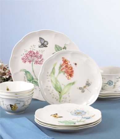 Lenox Butterfly Meadow Floral Porcelain 12Piece China Set Dillards