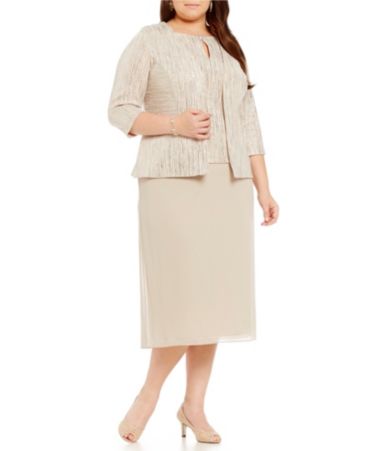 Alex Evenings Plus TeaLength Jacket Dress Dillards