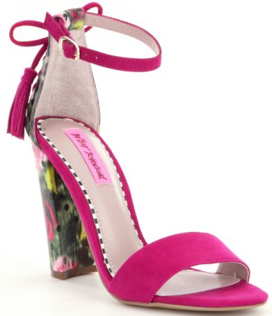 Betsey Johnson Rallo Floral Suede Block Heel Sandals Dillards
