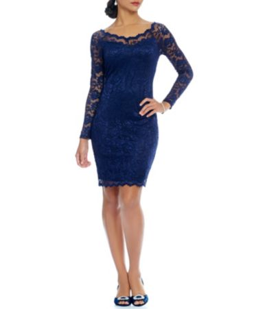 Marina Stretch Lace VBack Dress Dillards