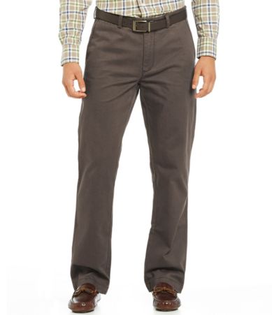 Roundtree & Yorke Casuals Flat Front Soft Washed Chino Pants Dillards
