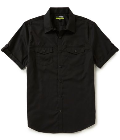 Murano Performance ShortSleeve SlimFit PointCollar Solid Shirt