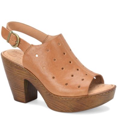 Born Galoa Leather Cutout Peep Toe Slingback Sandals Dillards
