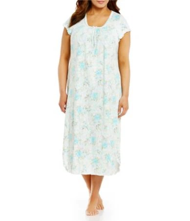Miss Elaine Plus Floral Nightgown Dillards