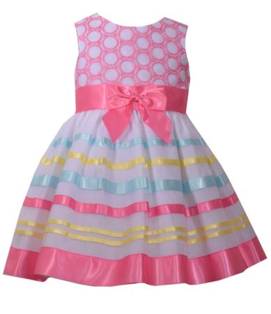 Bonnie Baby Baby Girls Newborn24 Months EmbroideredBodice Ribbon