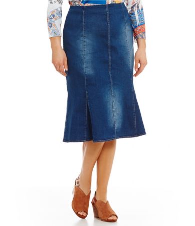 Reba Plus Stretch Denim Skirt Dillards